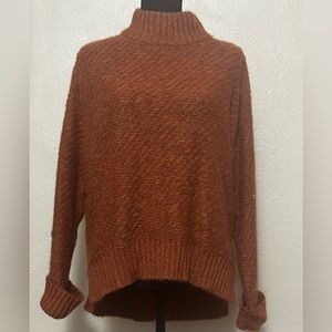 Orange Brown Turtleneck Sweater